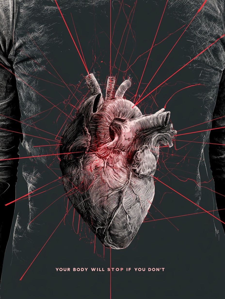 Anatomical Heart Typography Poster. poster — typography art