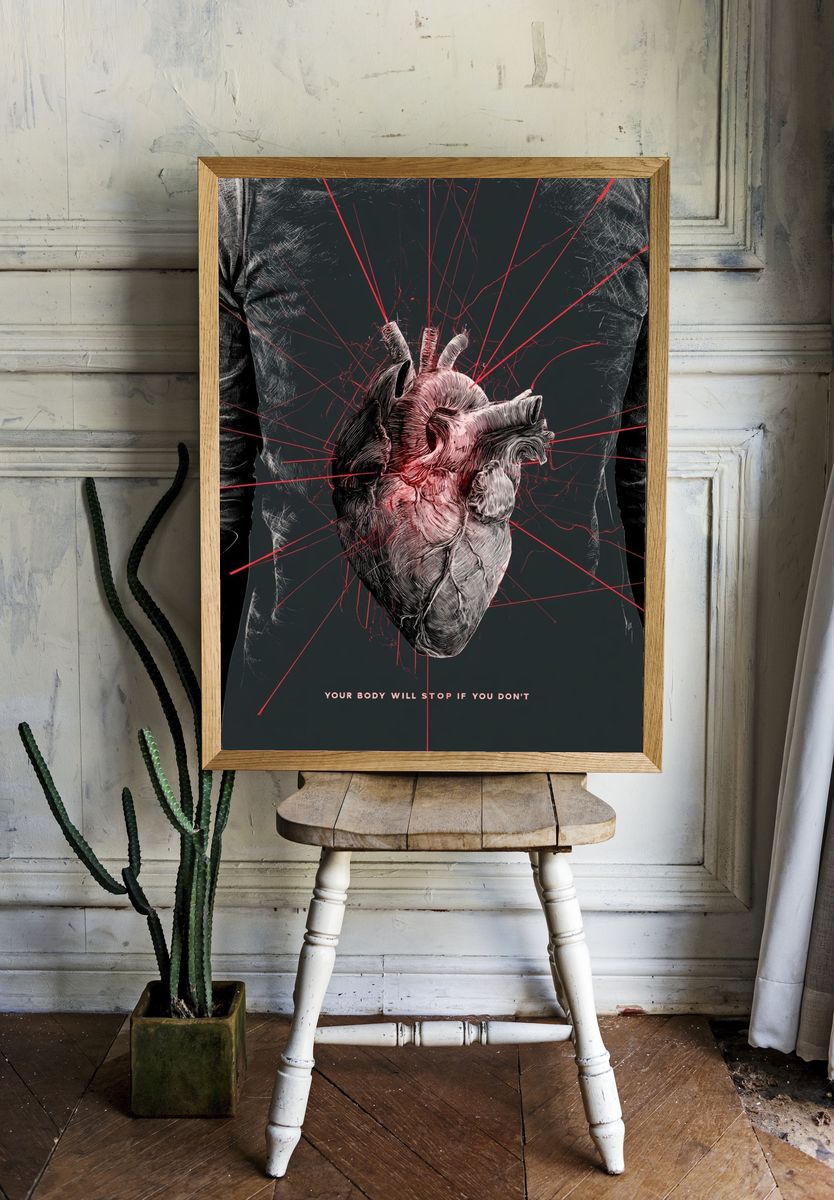 Anatomical Heart Typography Poster. room preview