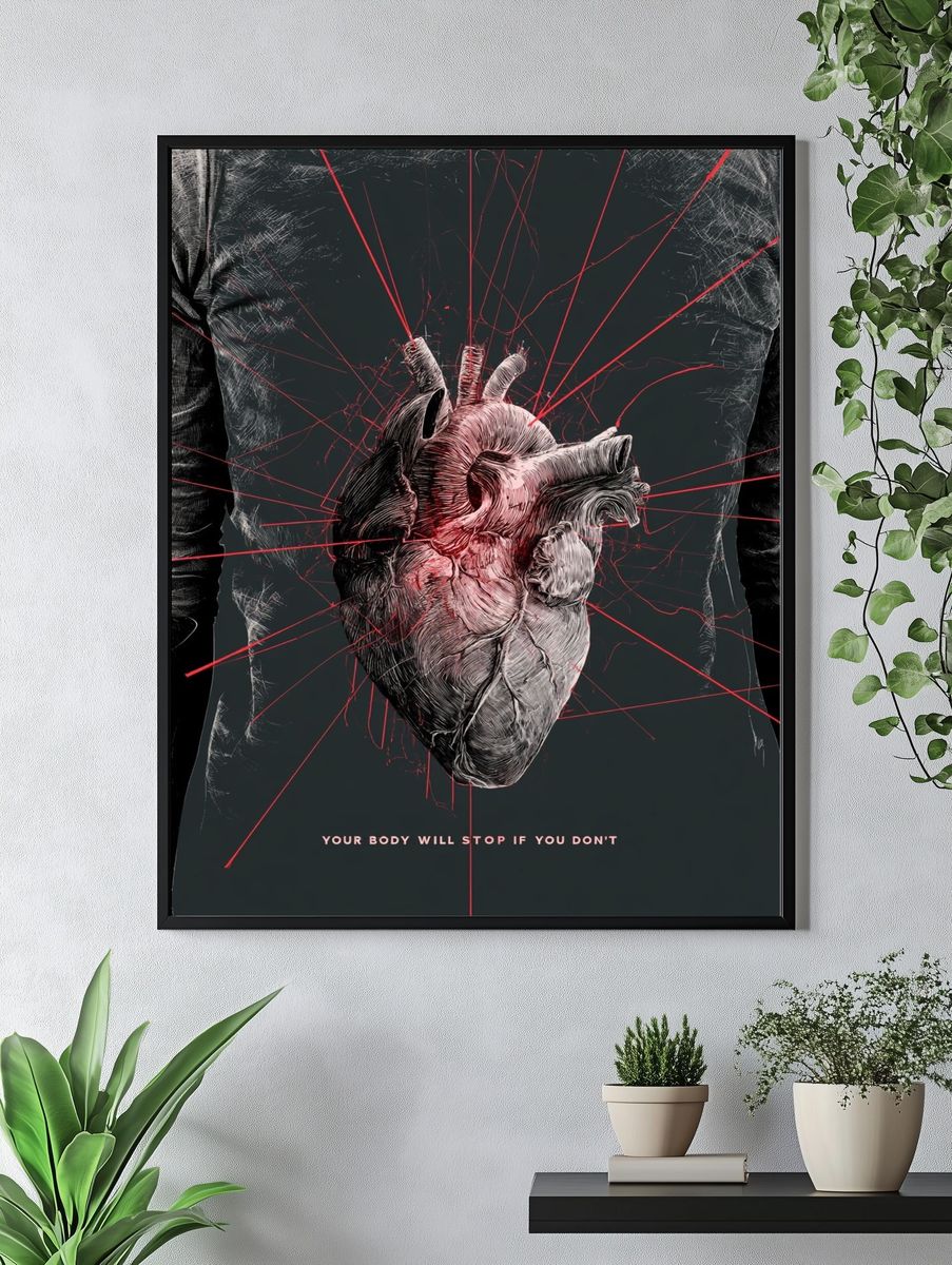 Anatomical Heart Typography Poster. — room view 4