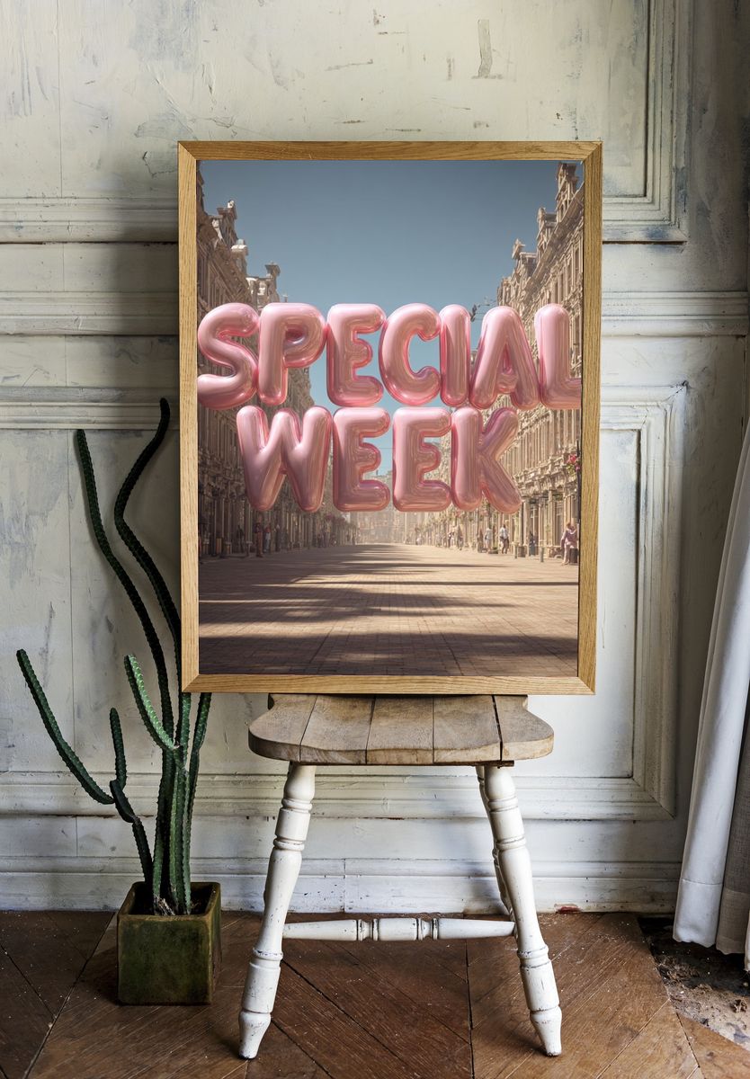 Special Week Cityscape Typography Poster. room preview