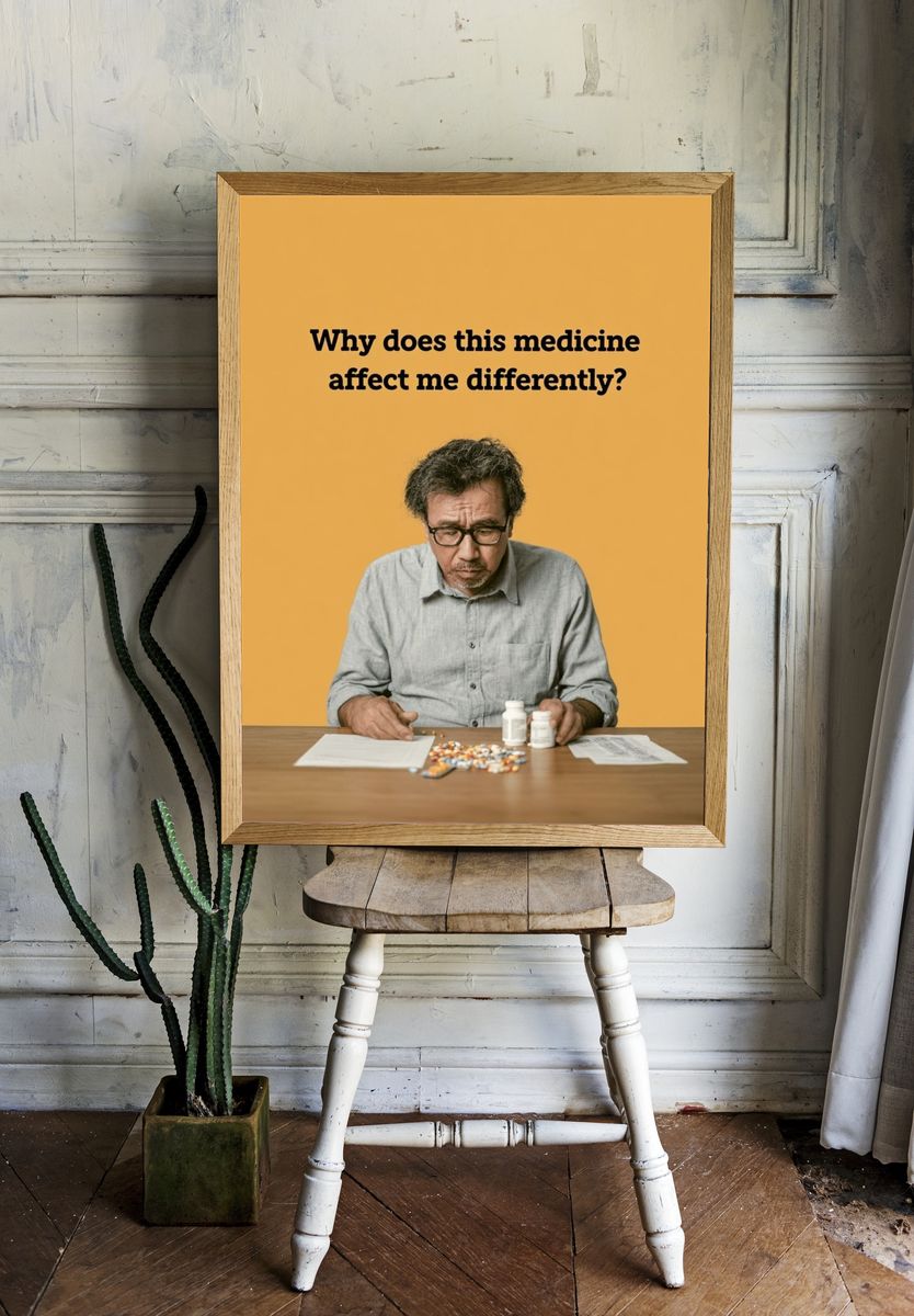 Medicine Side Effects Typography Poster. room preview
