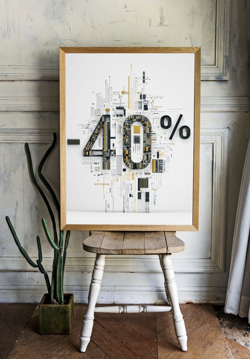 40% Circuit Typography Poster. — room view 1