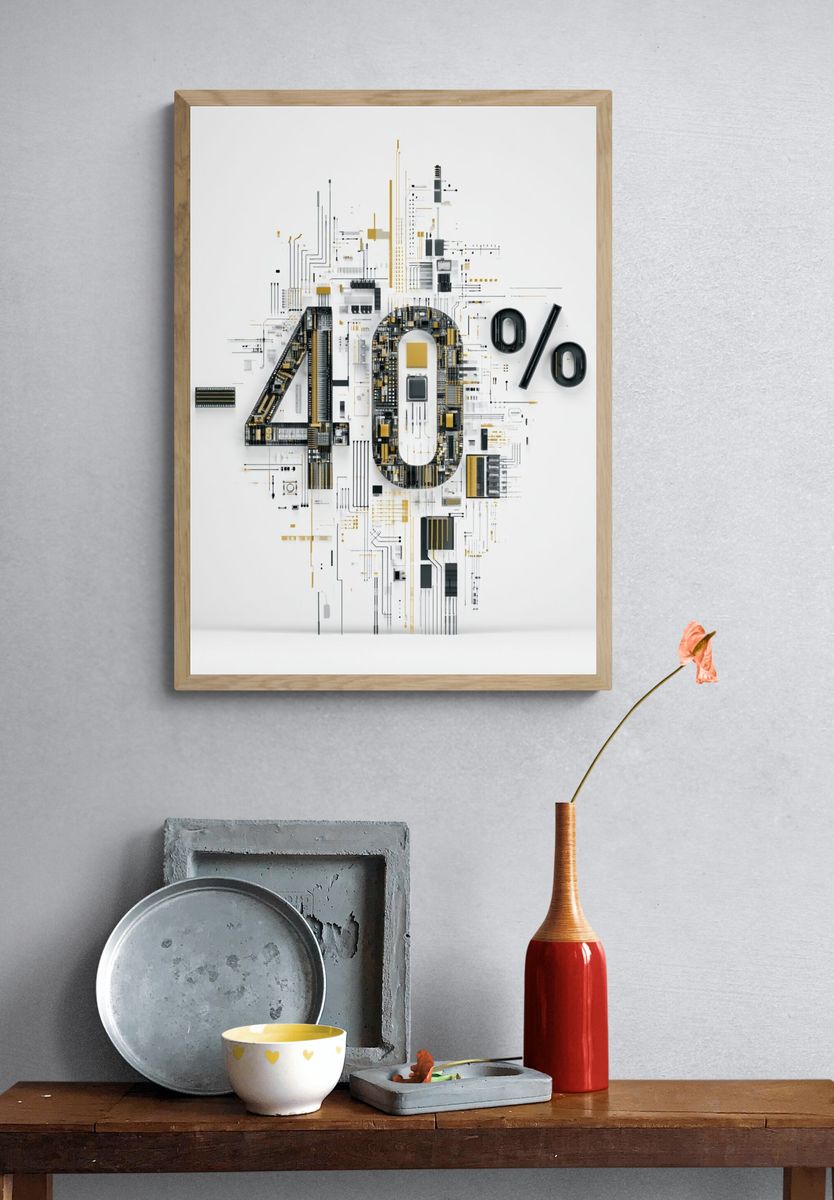 40% Circuit Typography Poster. — room view 3