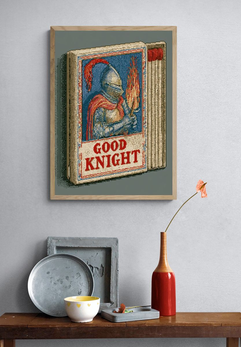 Good Knight Typography Poster. — room view 3