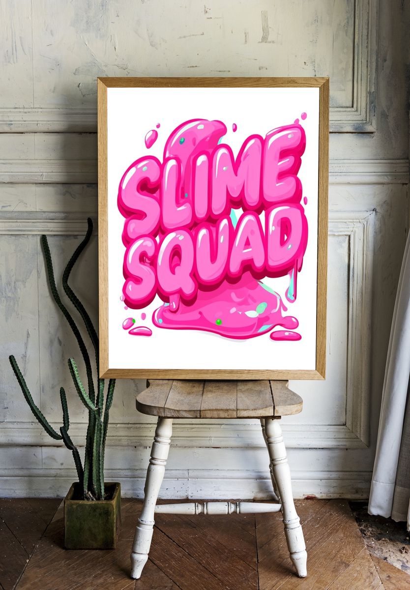 Slime Squad Typography Poster. room preview