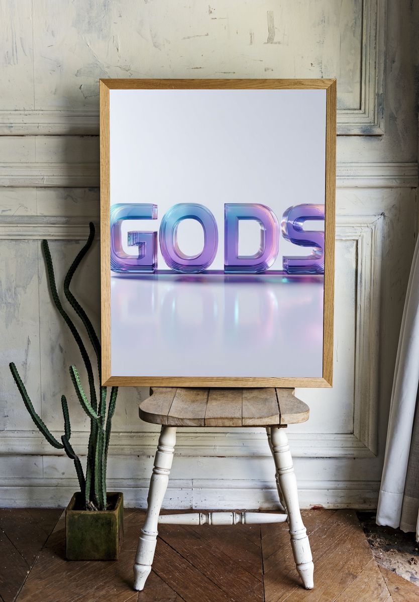 GODS Typography Poster. room preview