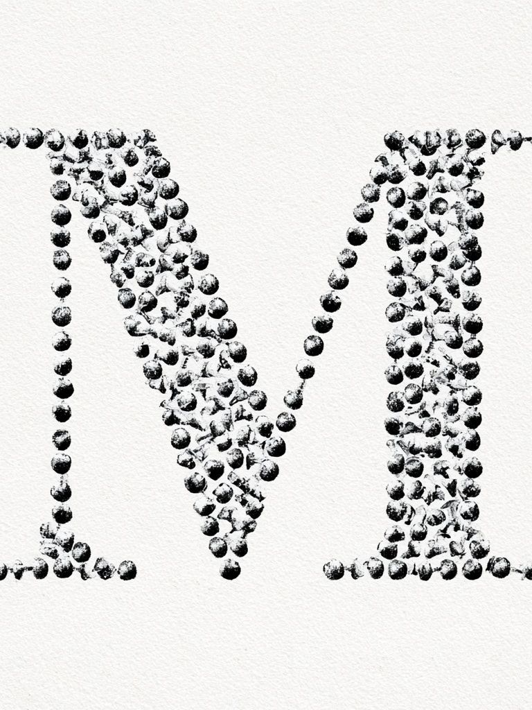 Monogram M Typography Print. poster — typography art