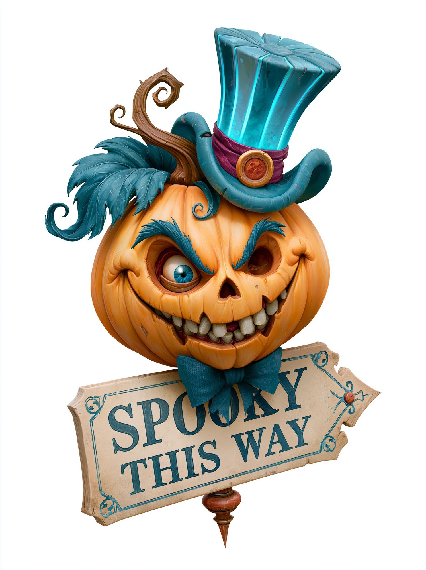 Spooky Pumpkin Character Typography Poster. poster detail