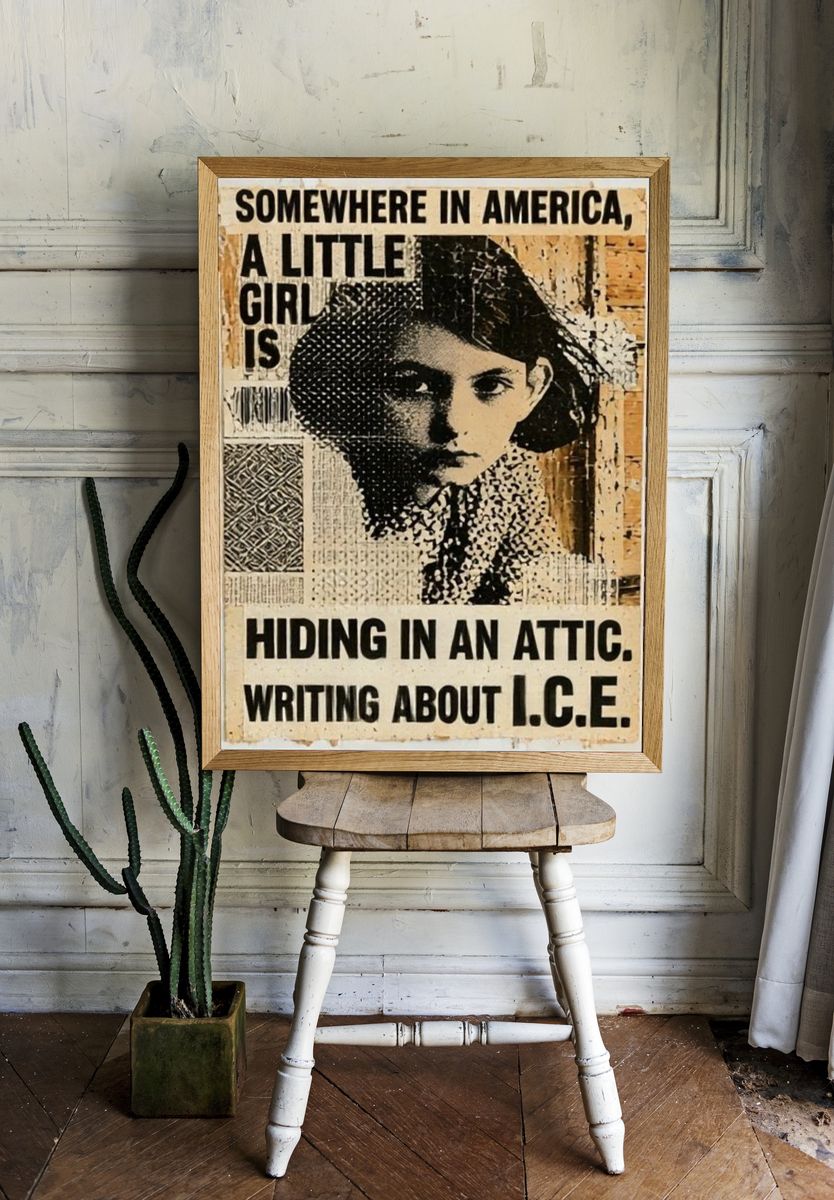 Somewhere in America Typography Poster. room preview
