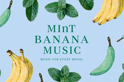 Mint Banana Music Typography Print. poster