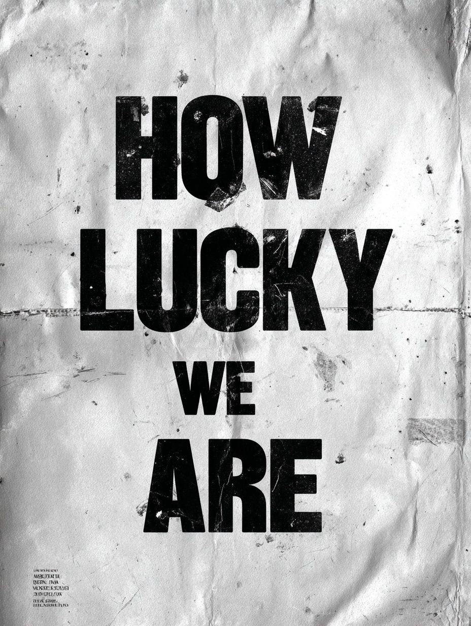 How Lucky We Are Typography Poster. poster — typography art