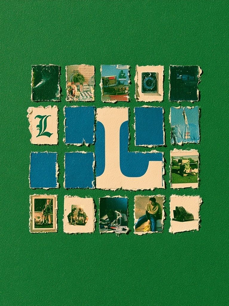 Green Collage Typography Poster. poster — typography art