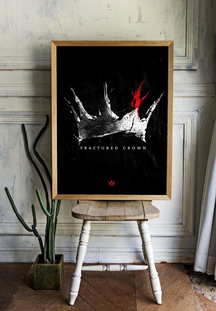 Fractured Crown Typography Print. room preview