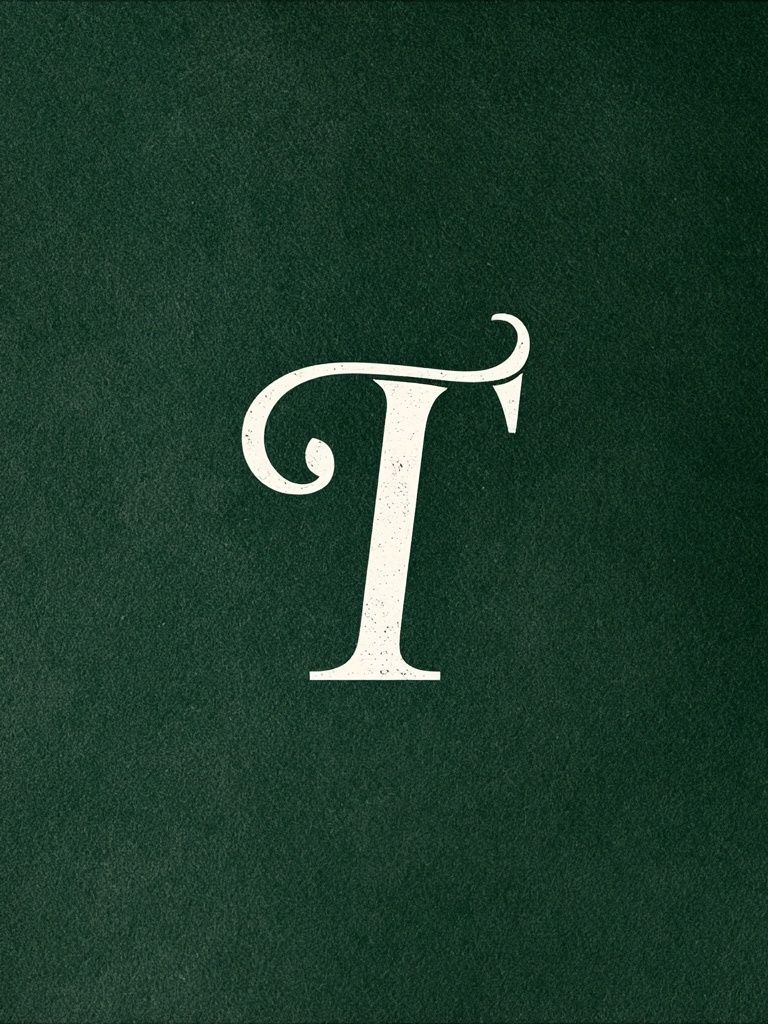 Decorative T Typography Print. poster detail