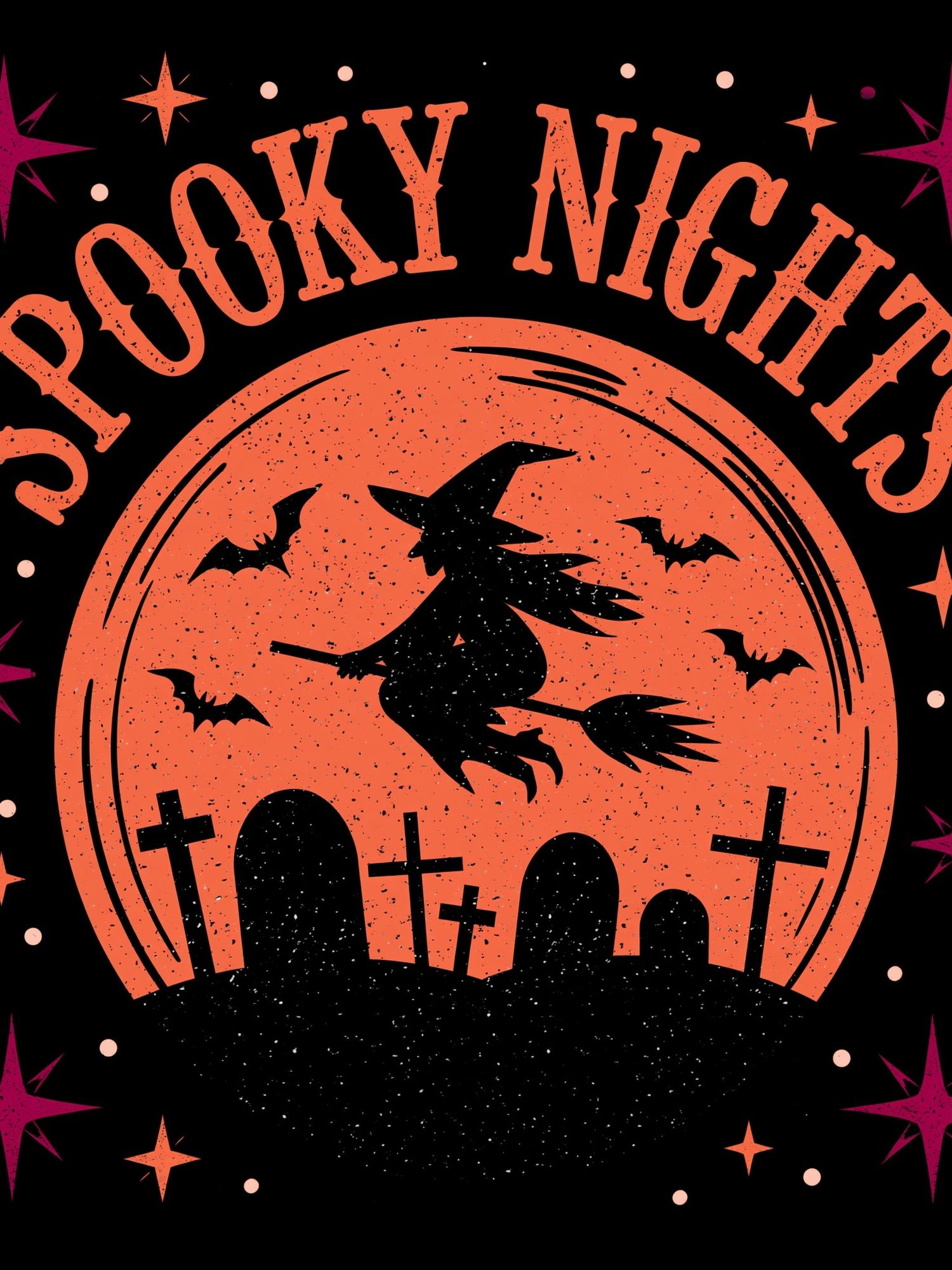 Spooky Nights Typography Poster. poster detail