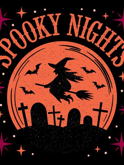 Spooky Nights Typography Poster.