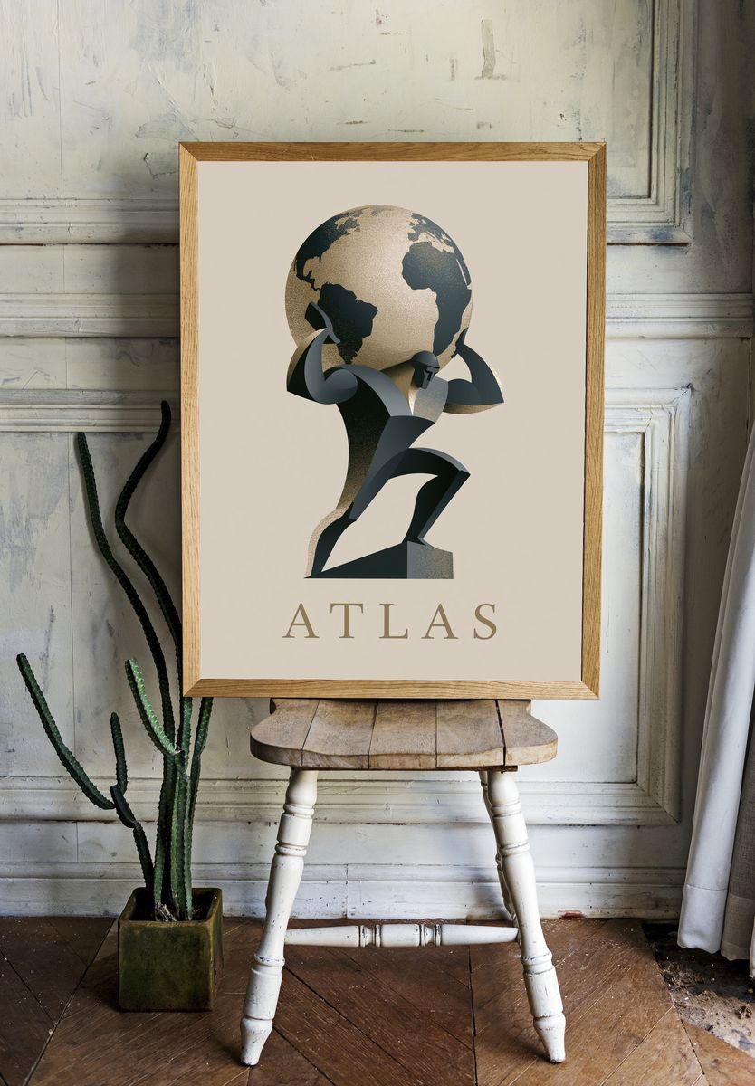 Atlas Typography Poster. room preview
