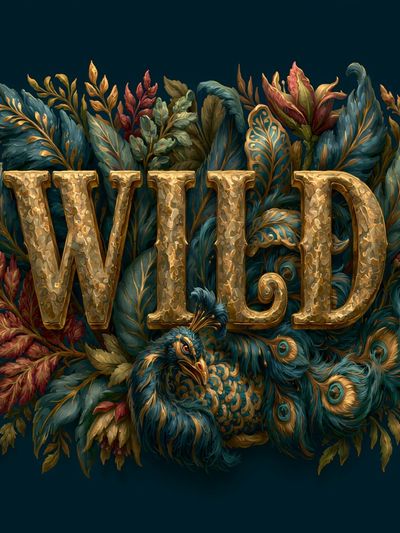 Wild Peacock Typography Print.