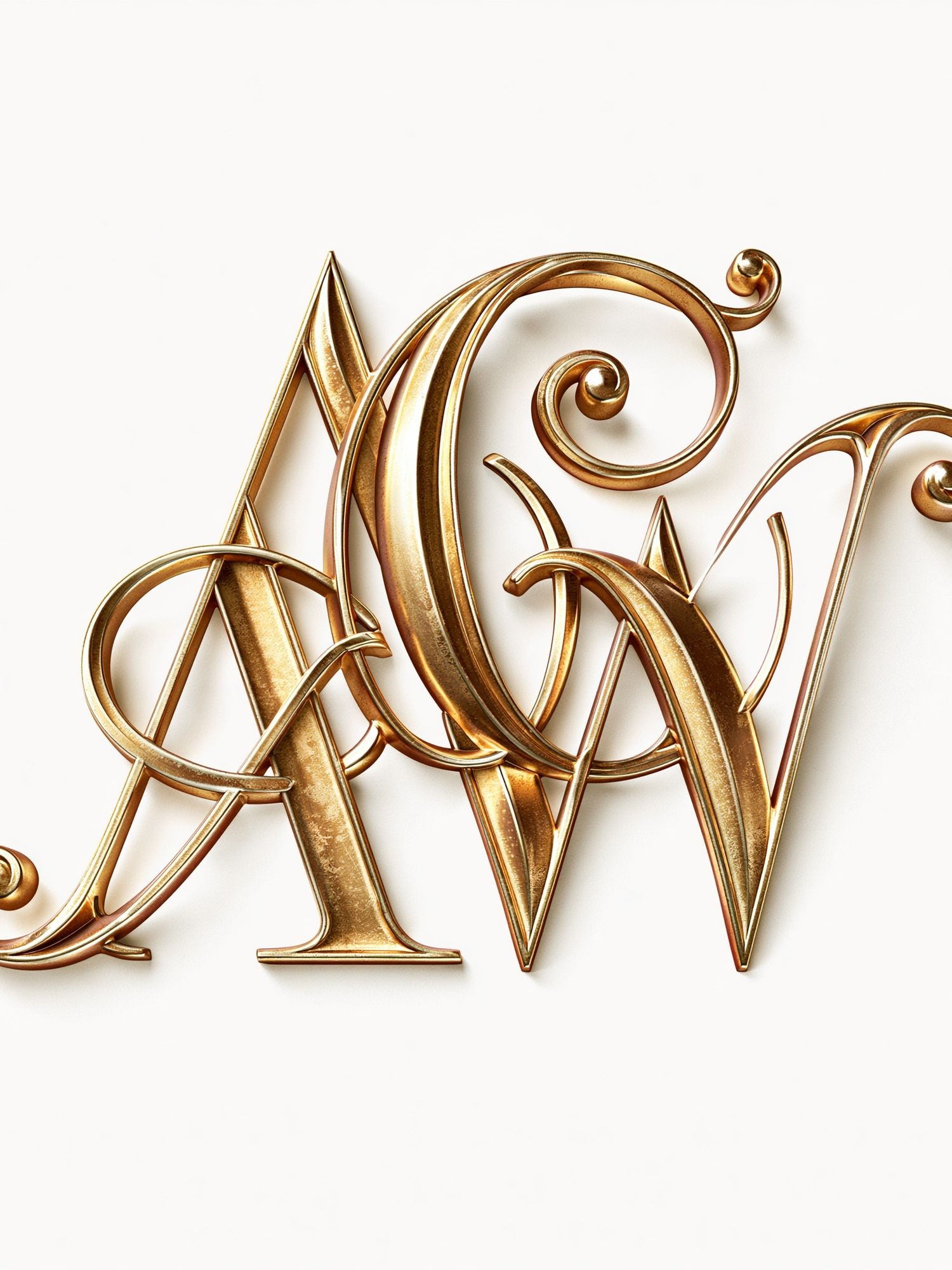 Gold Monogram Typography Poster. poster detail