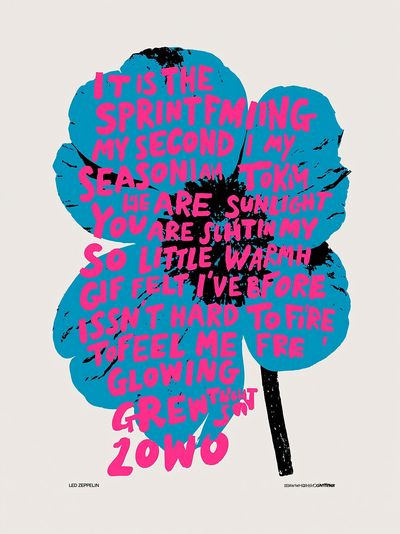 Led Zeppelin Flower Typography Poster. poster print