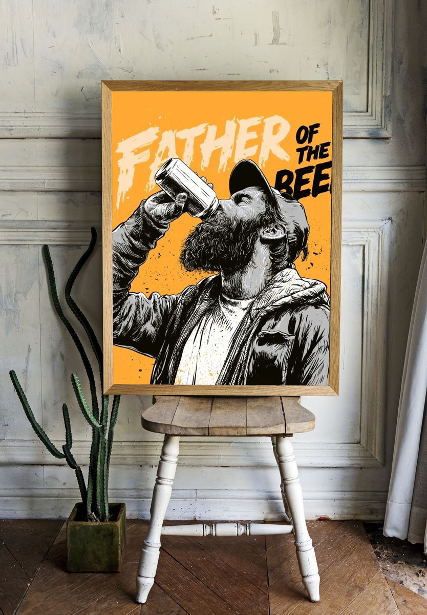 Father of the Beer Typography Poster. — room view 1