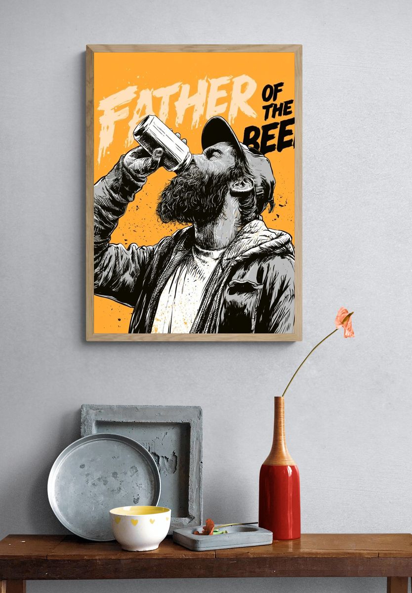 Father of the Beer Typography Poster. — room view 3