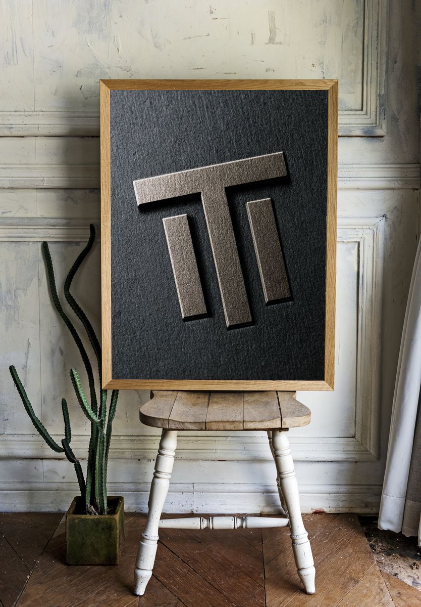 Minimalist T Monogram Poster. room preview