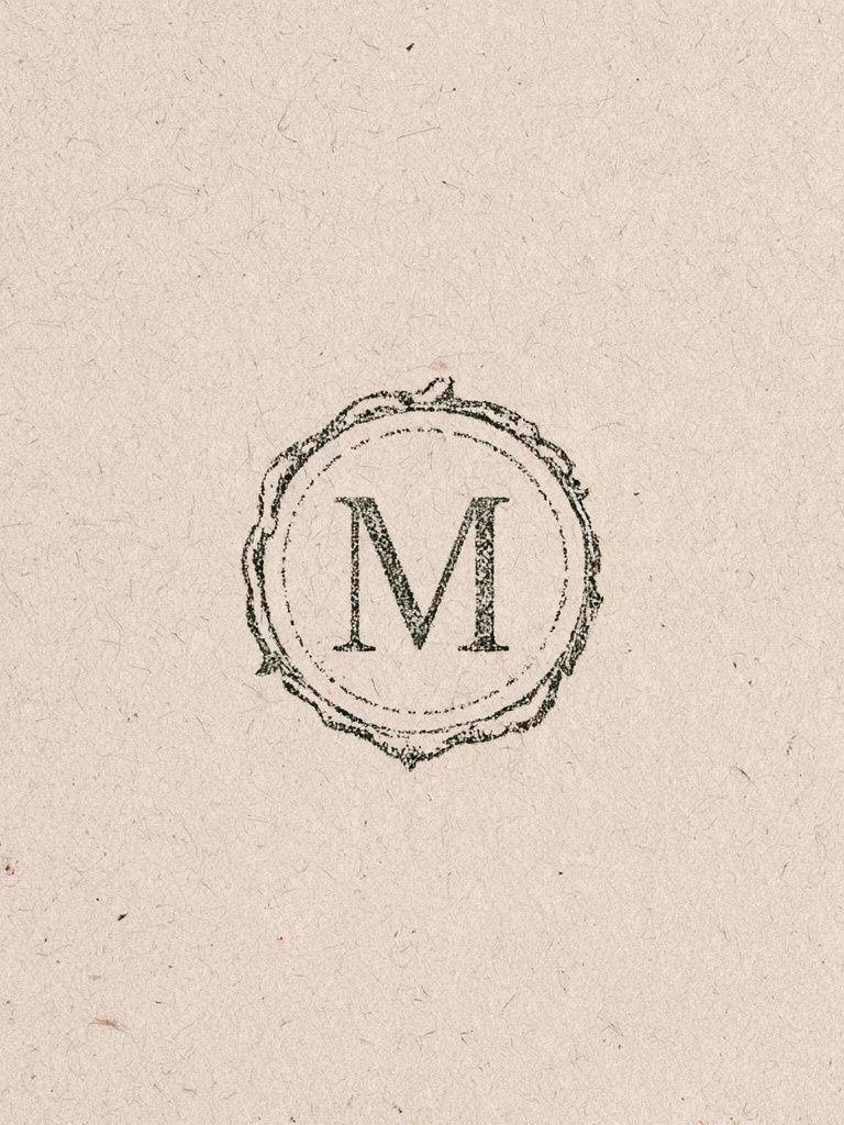 Monogram M Vintage Typography Poster. poster detail