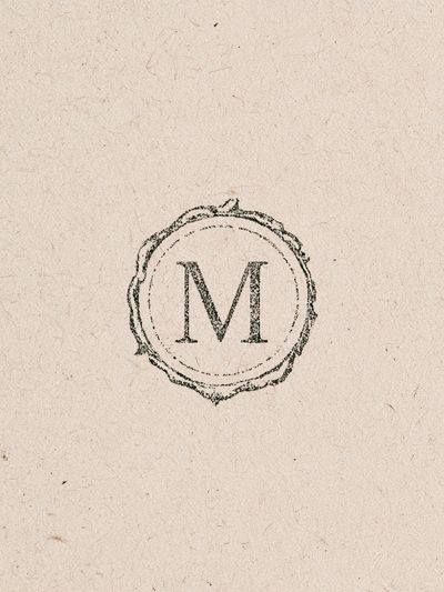 Monogram M Vintage Typography Poster.