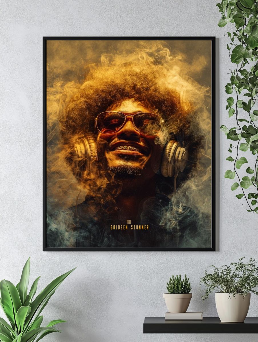 The Golden Stoner Typography Poster. — room view 4