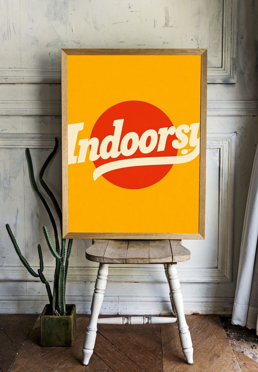 Indoorsy Retro Typography Poster. room preview