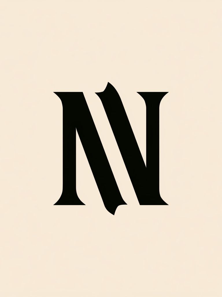 Monogram N Typography Poster. poster detail