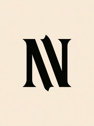 Monogram N Typography Poster. poster