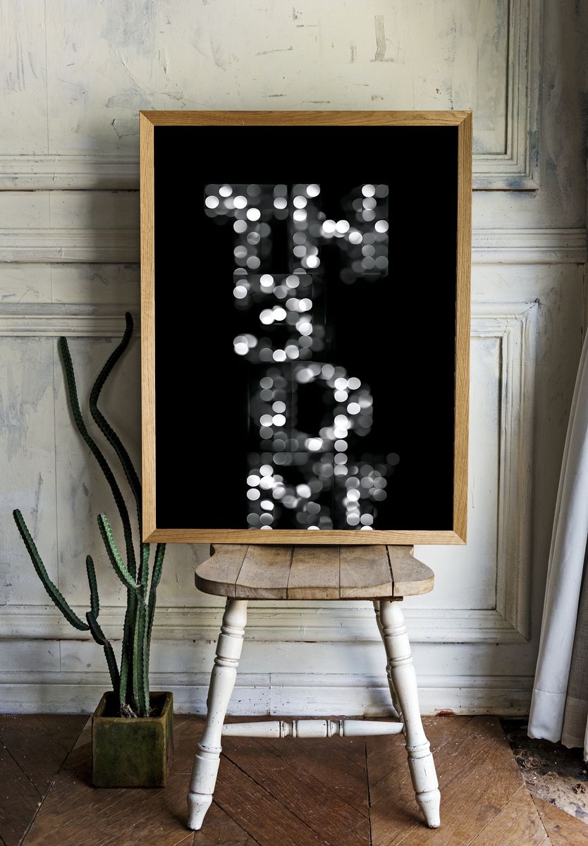 TIHE Hoii Typography Poster. room preview