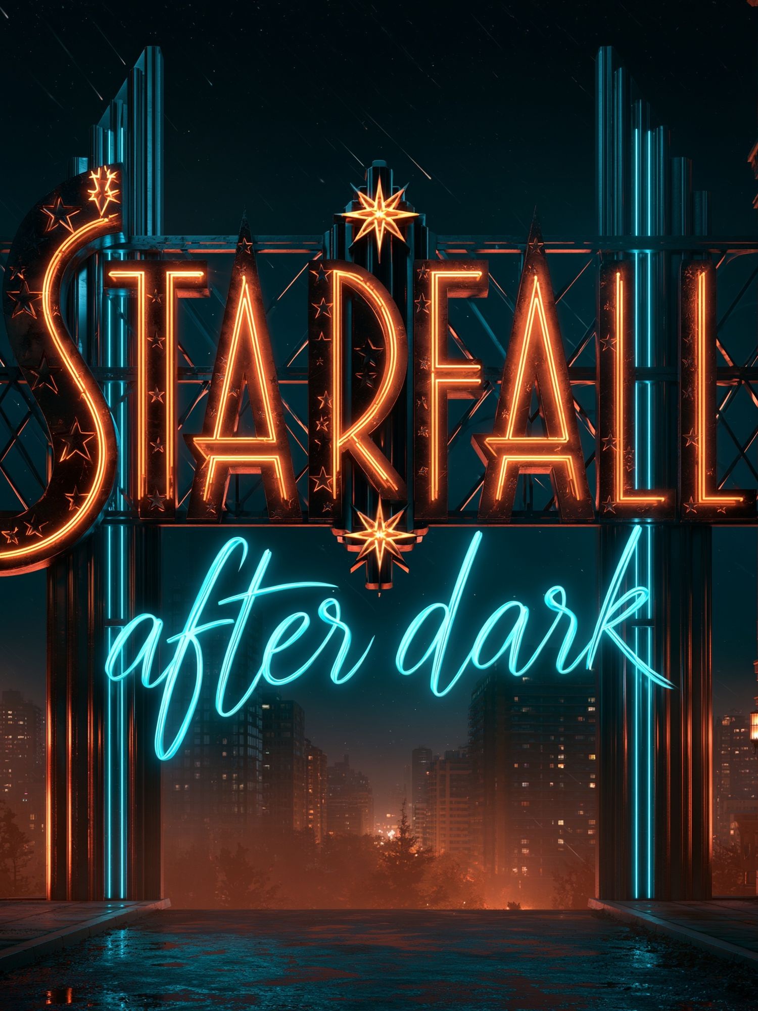 Starfall After Dark Typography Poster. poster — typography art