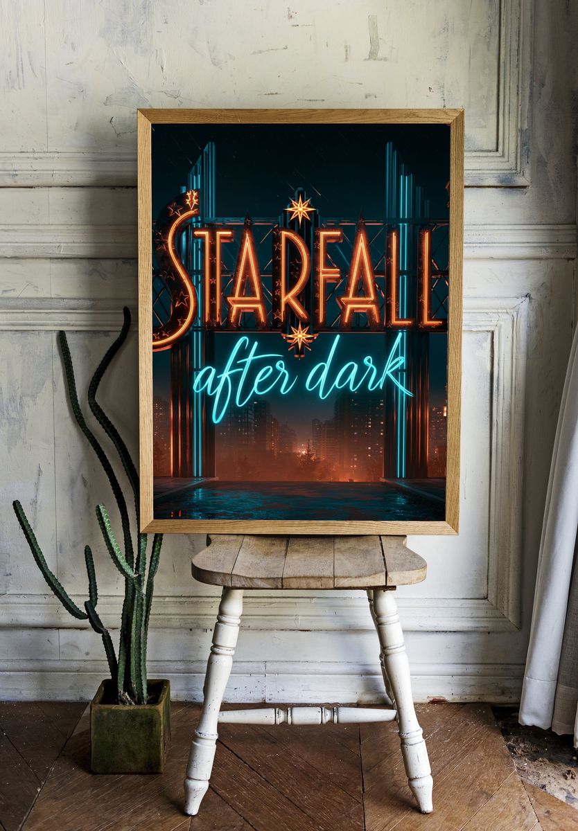 Starfall After Dark Typography Poster. room preview