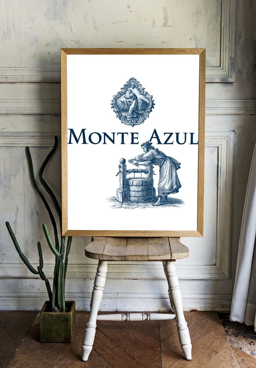 Monte Azul Vintage Typography Poster. — room view 1