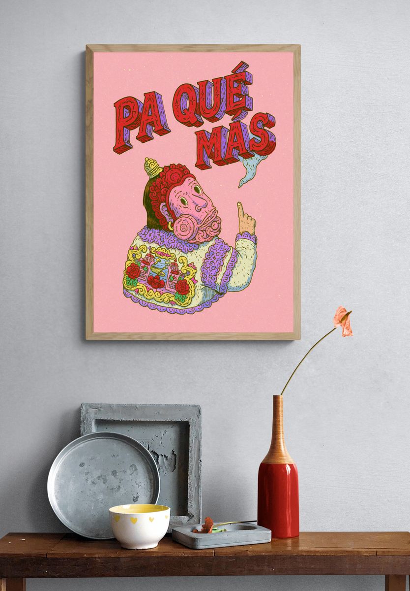 Pa Que Mas Typography Poster. — room view 3