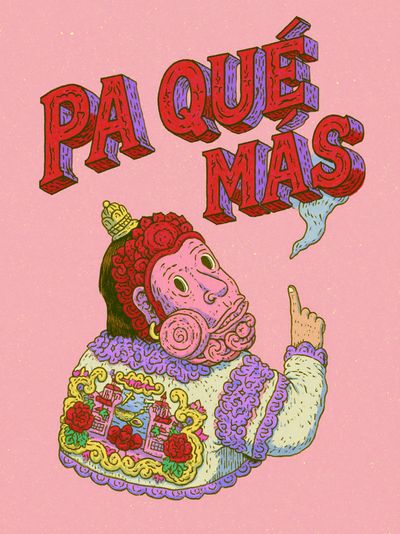 Pa Que Mas Typography Poster.
