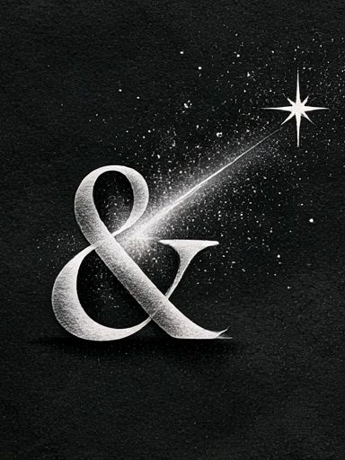 Starry Ampersand Typography Poster. poster — typography art