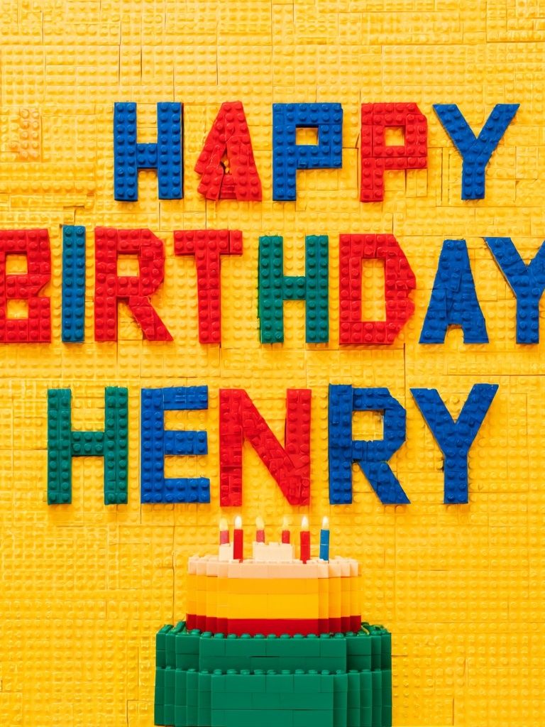 Happy Birthday Henry Typography Poster. poster detail