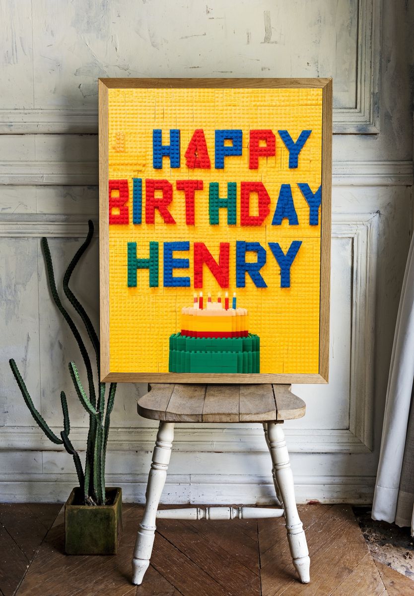 Happy Birthday Henry Typography Poster. room preview