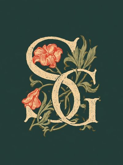 Floral Monogram Typography Poster. poster