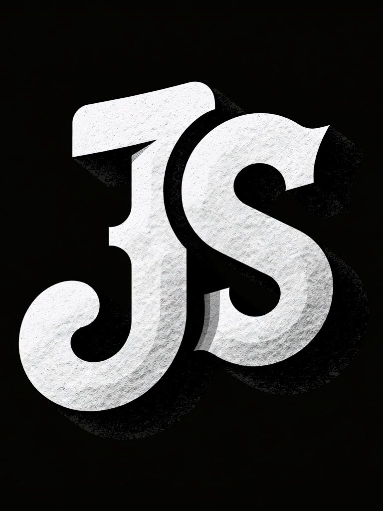Monogram JS Typography Poster. poster detail