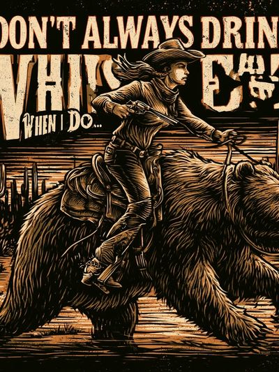Cowboy Bear Typography Poster.