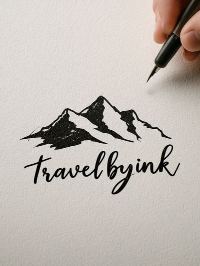 Travel by Ink Mountain Typography Poster. poster print