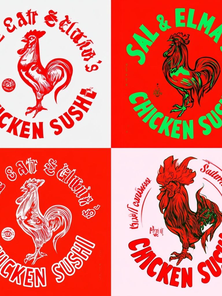 Chicken Sushi Typography Poster. poster — typography art
