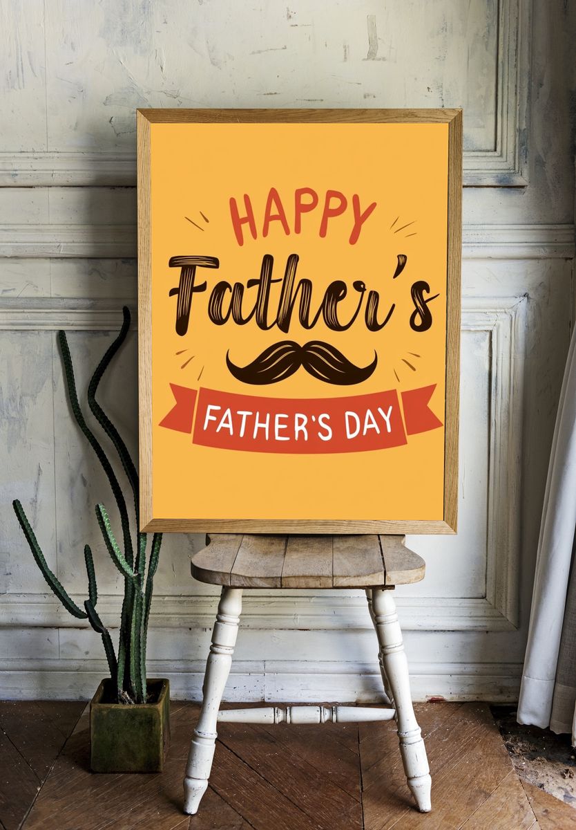 Happy Father's Day Typography Poster. room preview