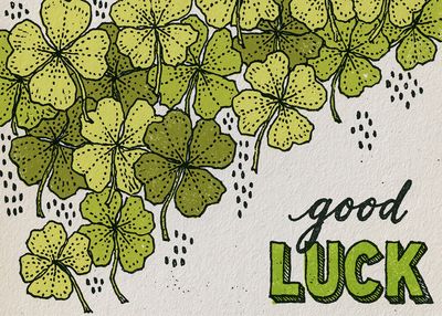 Lucky Clover Typography Print.