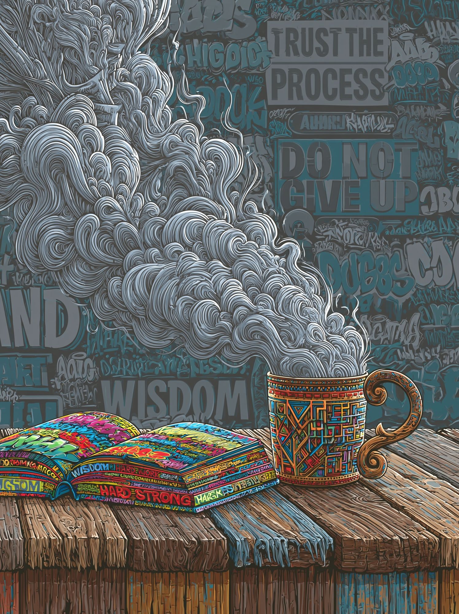 Wisdom and Process Typography Poster. poster — typography art